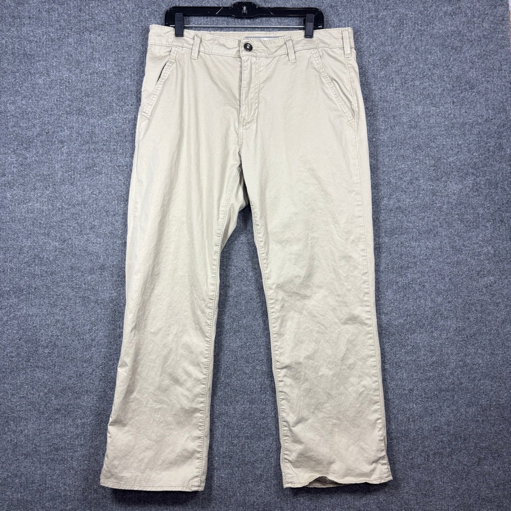 BKE Buckle Jake Straight Mens 34R (Fits 36x29) Khaki Tan Stretch Denim Jeans